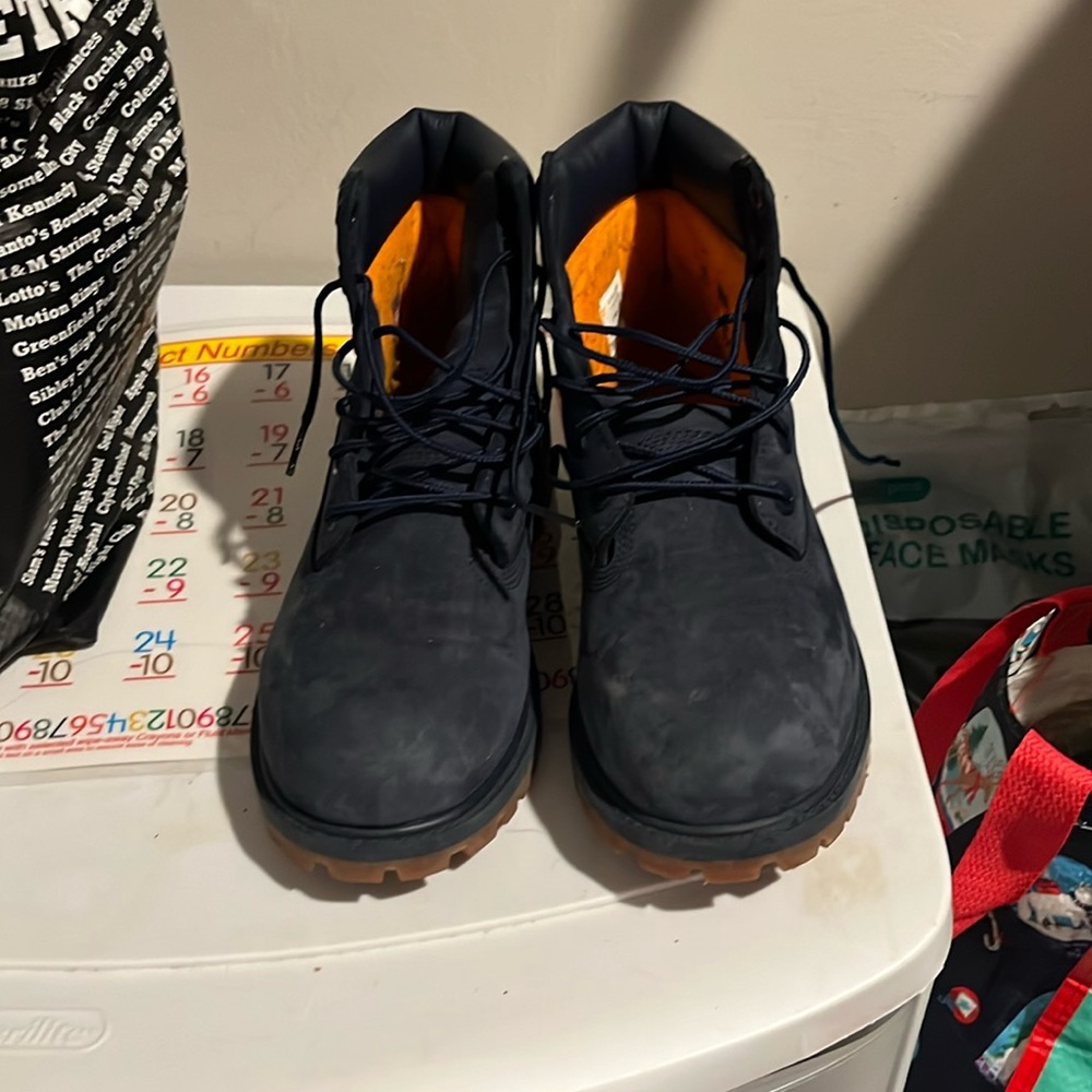 Navy Blue suede timberlands